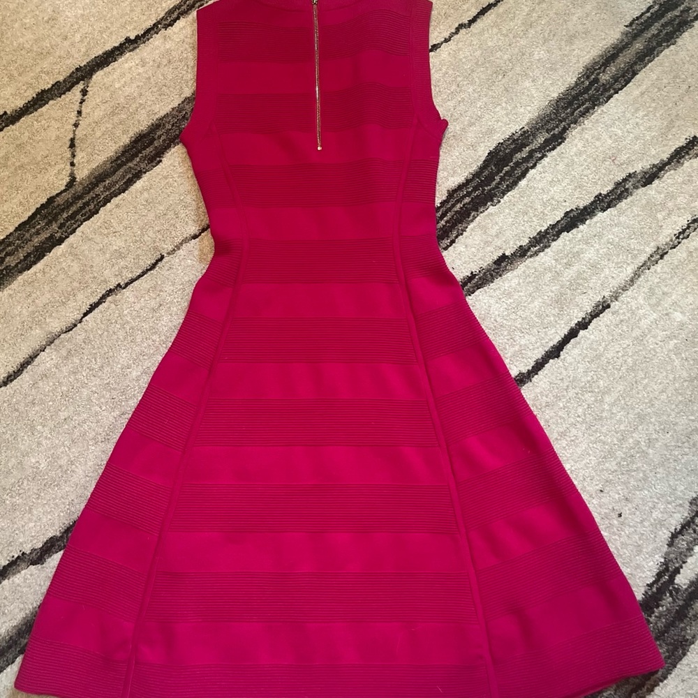 Kate Spade New York  Hot Pink Dress Size XS Barbiecore Textured Stripe, NWOT